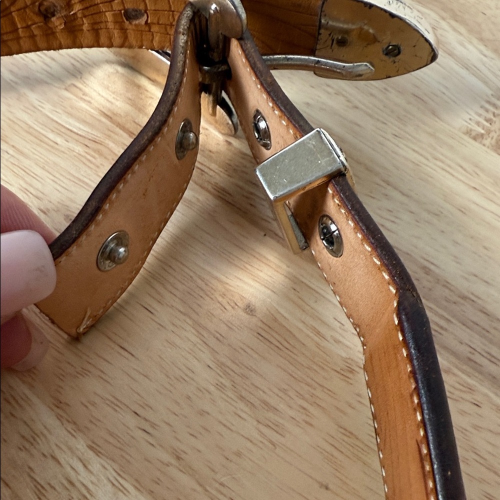 Western tooled Leather Belt with Silver Buckle - Picture 11 of 16